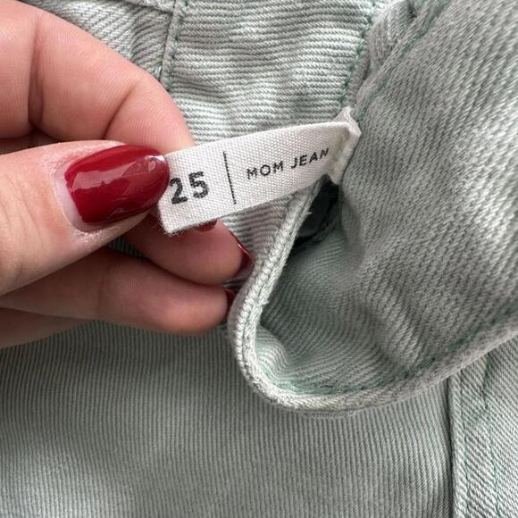 PacSun High-Rise Mint Green Mom Jeans - Size 25 - Picture 3 of 7